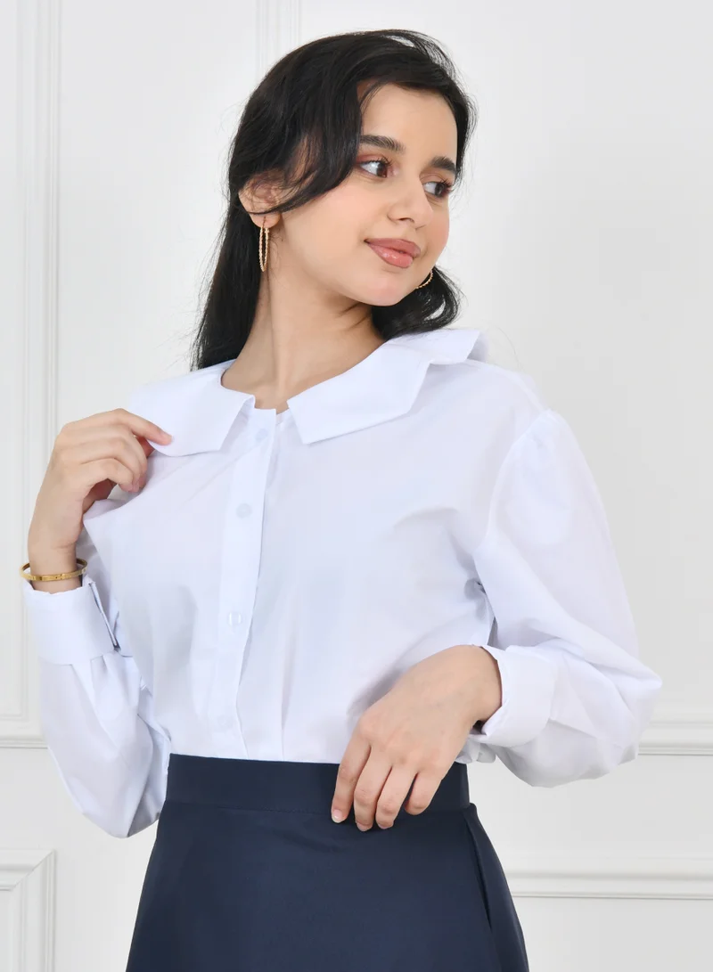 HAWRAA ABAYA White collared shirt