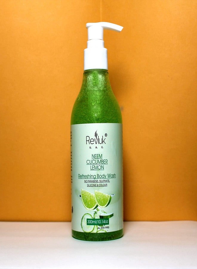 Revluk-Neem Cucumber Lemon Body Wash for Men and Woman Tan Removal and Nourishing Removes Dead Skin Anti Ageing Agent Acne Removal Shower Gel/Body Wash | 300ml - Image 2
