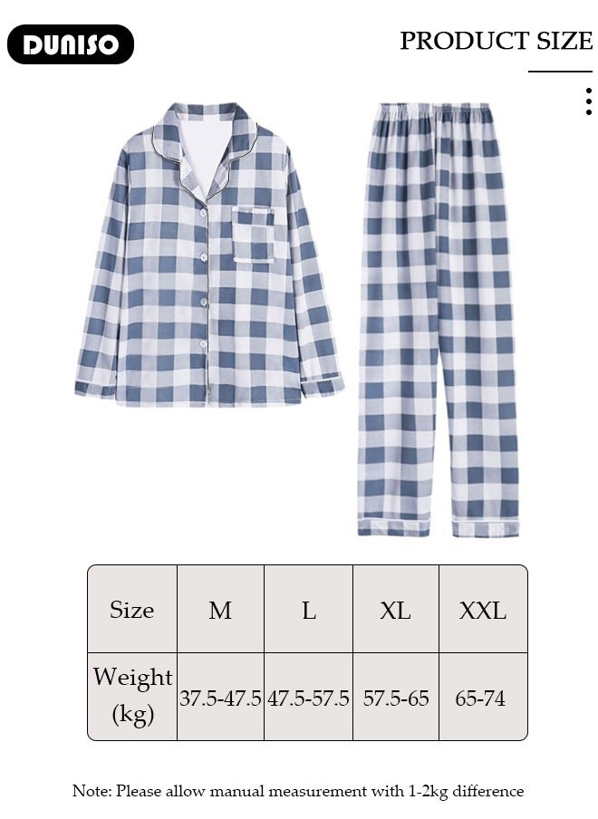 DUNISO Women's Pajamas Set,  2-Piece Sleepwear Top and Pants, Long Sleeve Sleepwear Soft Cotton Pajamas Set Casual Homewear Nightwear for Ladies.  - Image 4