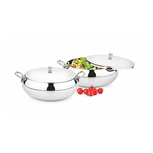 Shri & Sam Shri & Sam High Grade Stainless Steel Marina Serving Bowl Set with Lid, 17 cm Each  - Image 5
