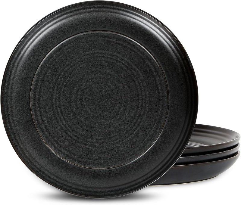 Stone Lain Elio 4Piece Dinner Plate Set Stoneware Black - Image 1