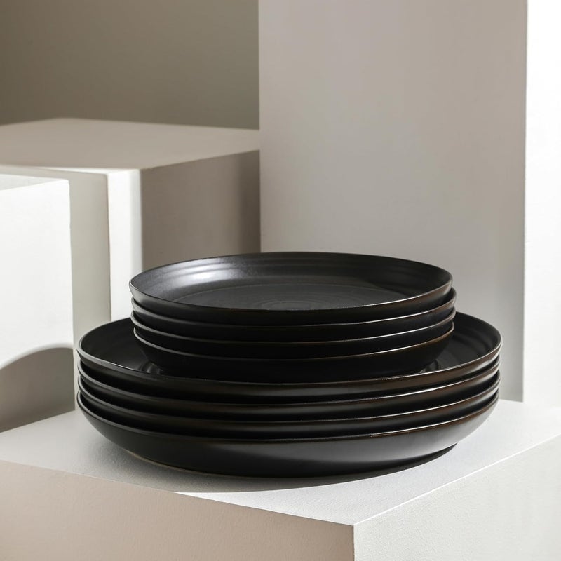 Stone Lain Elio 4Piece Dinner Plate Set Stoneware Black - Image 2