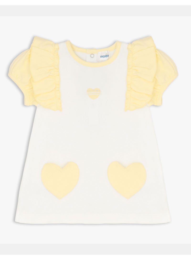 Moon قميص تي شيرت وبنطال ضيق من MOON مصنوع من القطن بنسبة 100%، مقاس 18-24 شهرًا، أصفر - قلوب ليمونية - Image 3