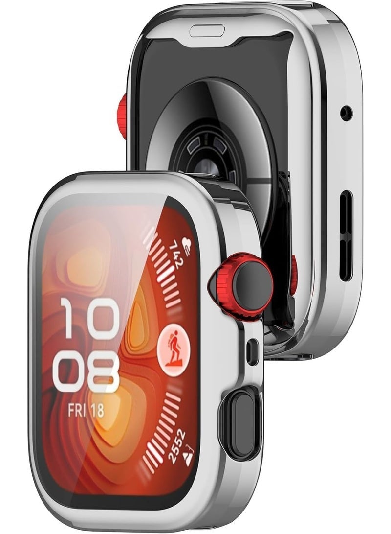 ten.tech Case and Screen Protector for Huawei Watch Fit 4, All-around Anti Scratch Shockproof Protective Hard PC Full Cover Tempered Glass Compatible with Huawei Watch Fit 4 (Transparent) - Image 2