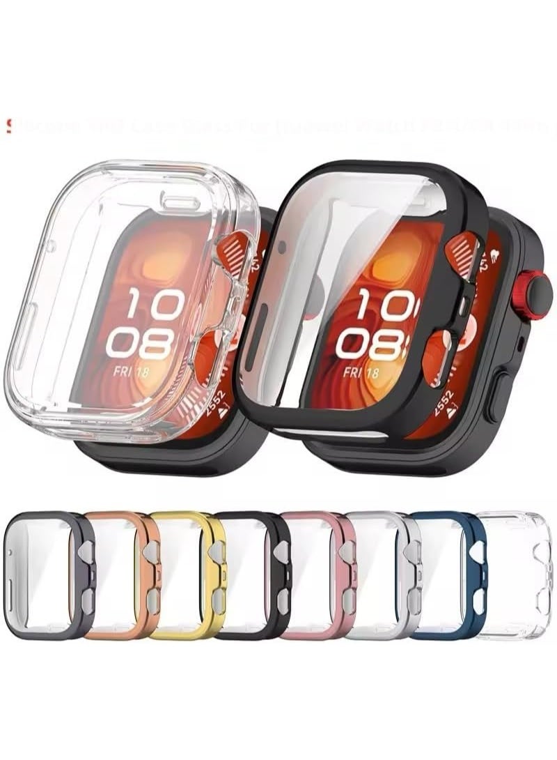 ten.tech Case and Screen Protector for Huawei Watch Fit 4, All-around Anti Scratch Shockproof Protective Hard PC Full Cover Tempered Glass Compatible with Huawei Watch Fit 4 (Transparent) - Image 4