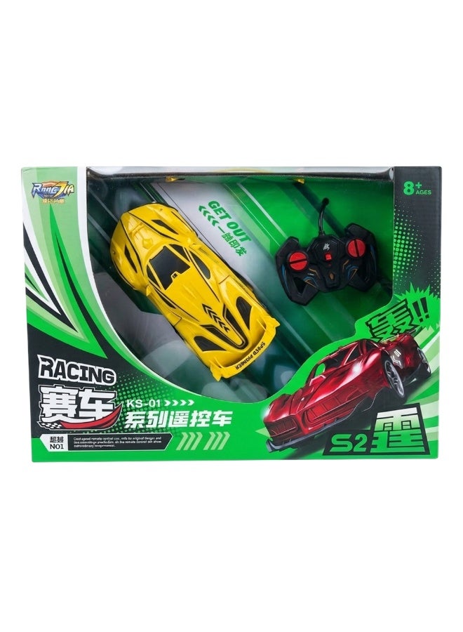 Rechargeable RC Racing Car with Wireless Remote Control – High-Speed Sports Car Yellow
