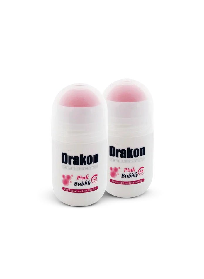 DRAKON - Drakon Whitening Roll-on Deodorant Pink Bubble 50ML 1+1 - Image 1