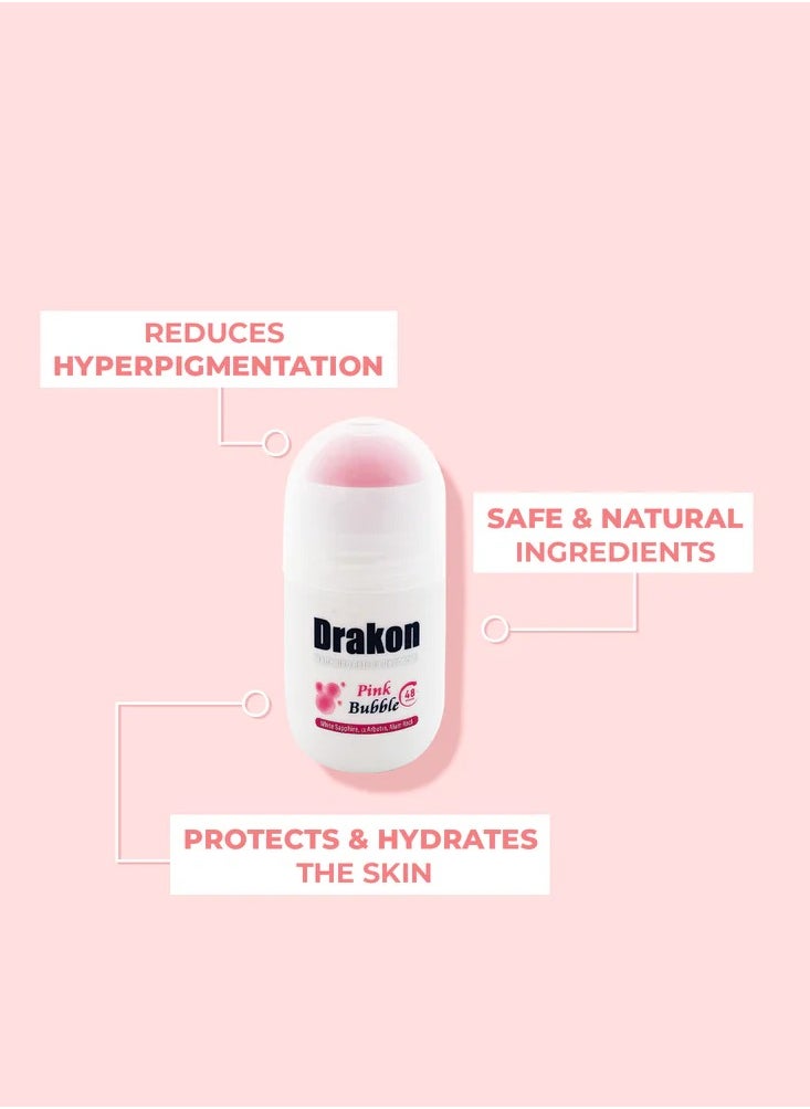 DRAKON - Drakon Whitening Roll-on Deodorant Pink Bubble 50ML 1+1 - Image 1