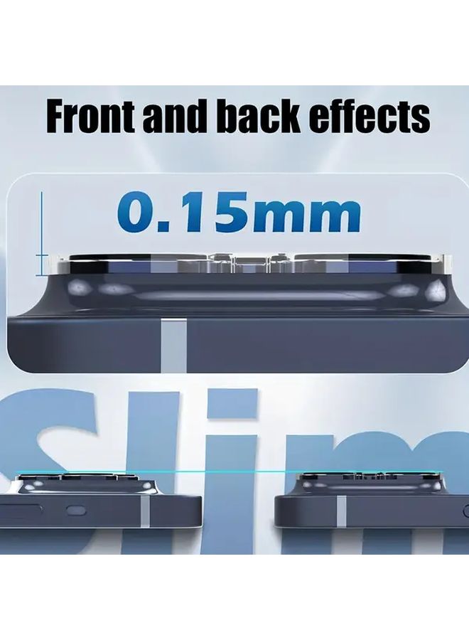 5 Pack Tempered Glass Camera Lens Protector Compatible with iPhone 15 Pro Transparent Durable Film - Image 2