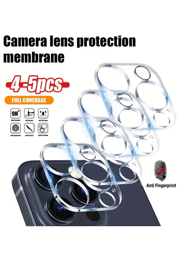 5 Pack Tempered Glass Camera Lens Protector Compatible with iPhone 15 Pro Transparent Durable Film - Image 1