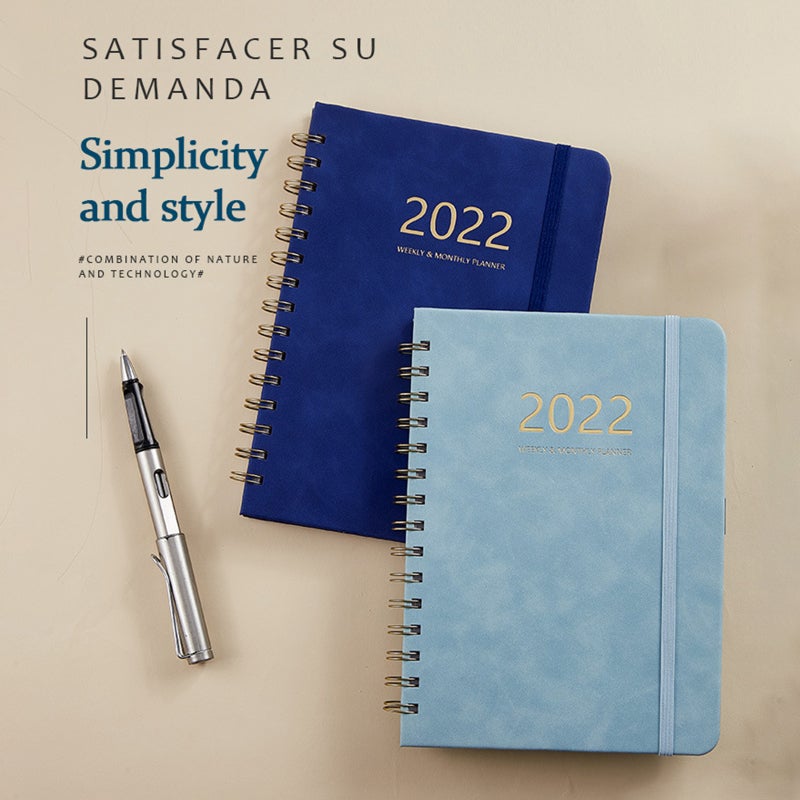 A5 Notebook School Diary 2022 Notebook With Daily Weekly Schedule 160 Pages Spiral Exercise Books - Image 5