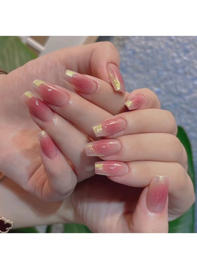 Goolsky Sunset Glow Aurora Blush Press - on Nails for Dreamy Elegant Occasion - Image 1