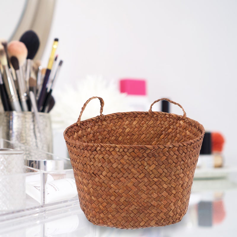 Flower Storage Basket Desktop Woven Storage Basket Woven Basket with Cat Ears - Image 4