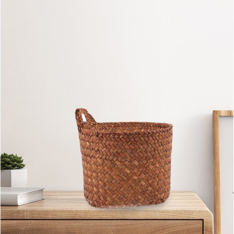 Flower Storage Basket Desktop Woven Storage Basket Woven Basket with Cat Ears - Image 3