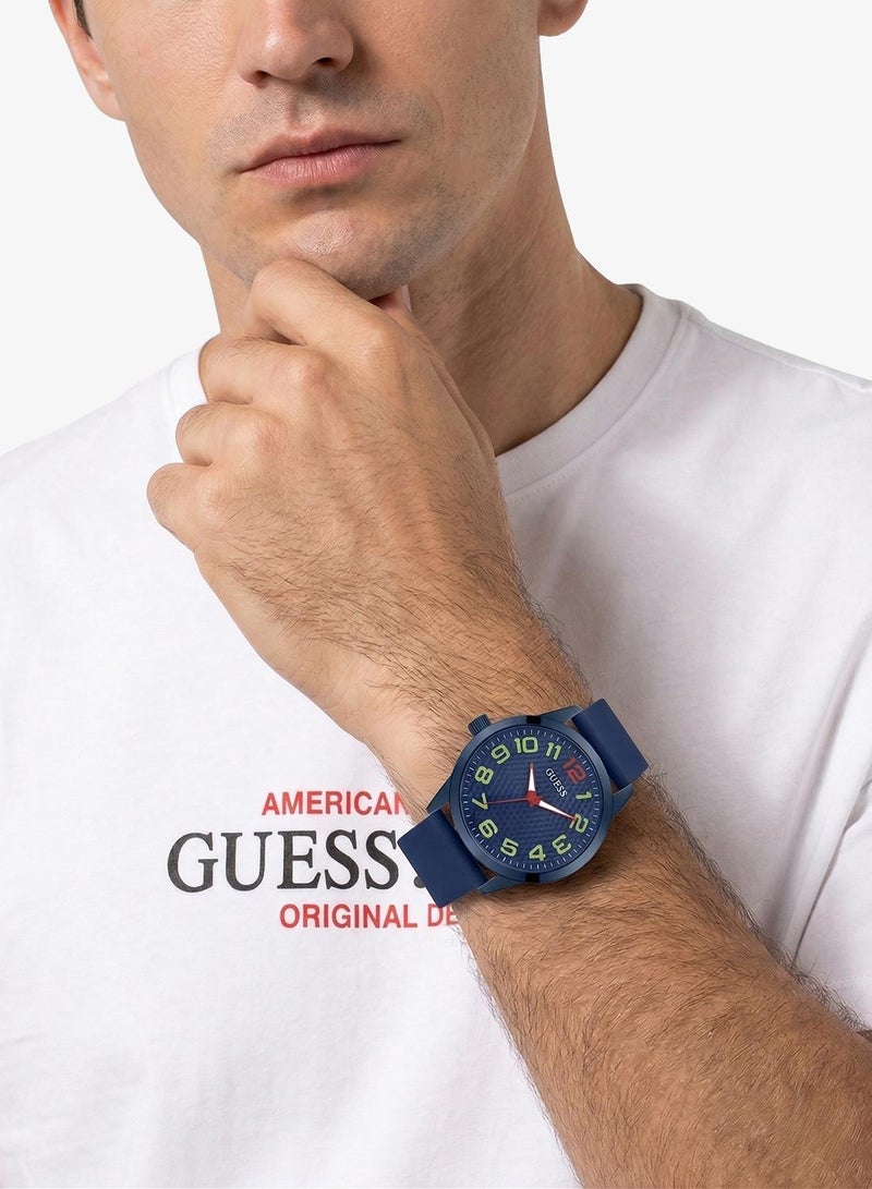 GUESS Smooth Silicone Strap Watch - Image 4