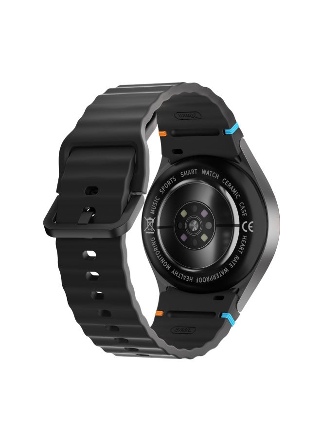 HD Watch7 Mini Smart Watch Bluetooth Call Heart Rate Monitoring Navigation AMOLED Round Screen Foreign Trade-Color:Titanium Gold + Starlight Color Watch Strap [exclusively Foreign Trade]