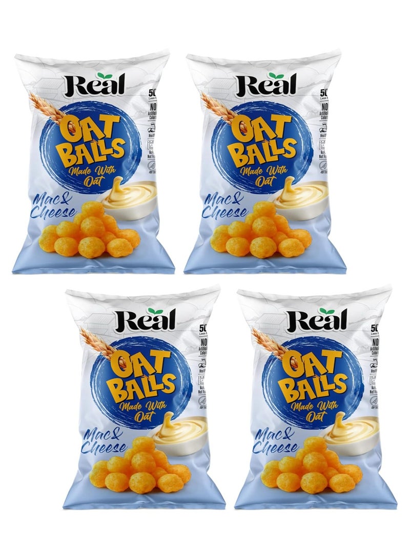 Real Oat Balls, 5g Protein, 50% Less Fat, Baked, Soy Free, No Artificial Colors, 40g (PACK OF 4, MAC & CHEESE) - Image 1