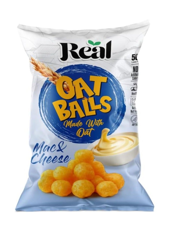 Real Oat Balls, 5g Protein, 50% Less Fat, Baked, Soy Free, No Artificial Colors, 40g (PACK OF 4, MAC & CHEESE) - Image 2