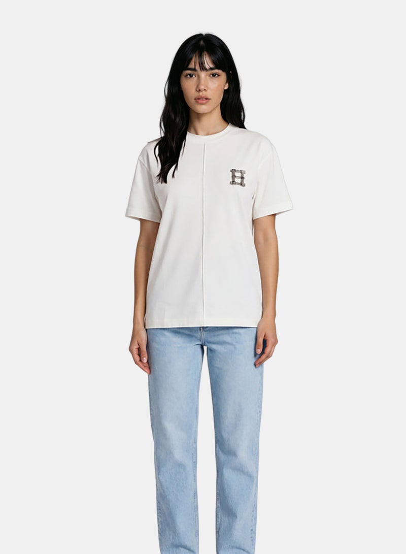 White Jeans Printed T-shirt