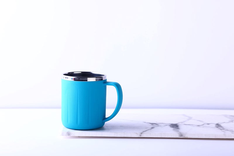 GANESH Happy Time Stylish Coffee/Tea/Milk Mug Plastic with Stainless Steel Inner Mug Cup with Handle, Portable & Easy Clean for Kids & Adult (Set of 6, Multi Color, 200 ml) - Image 4