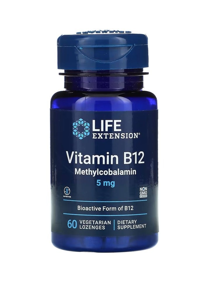 لايف إكستنشن فيتامين ب12 ميثيل الكوبالامين 5 ملجم 60 قرص استحلاب نباتي - Image 1