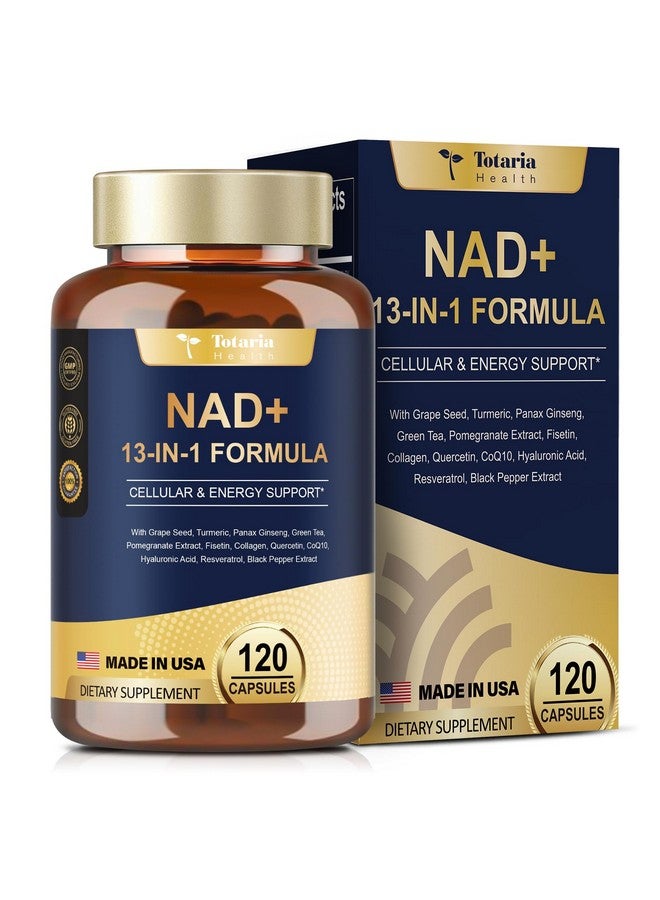 Totaria NAD Supplement for Women Men with nicotinamide riboside resveratrol,Quercetin, Betaine Boost NAD+ Levels NAD Plus Supplement for Anti Aging, Energy, Immune, Focus 120 Capsules - Image 1