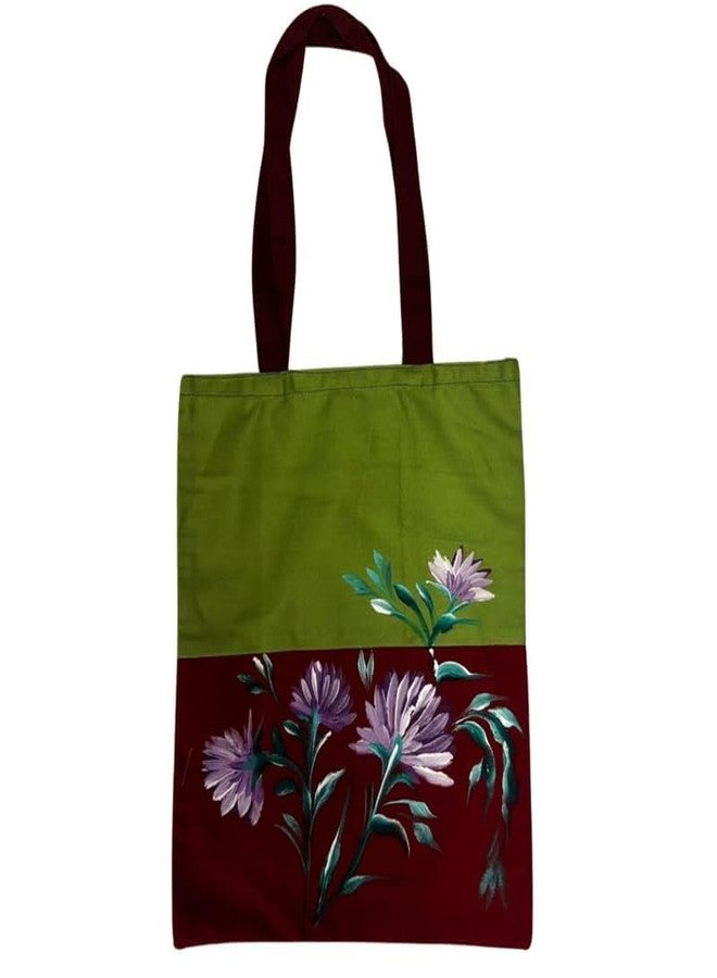 SwapKreations Handpainted Floral Multicolour Tote Bag - 100% Cotton, Eco-Friendly, Reusable Bag for Women & Girls Multicolour 6