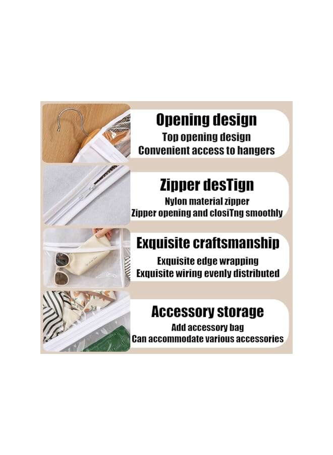 Green Tiger 2 PACK Garment Bag, Dustproof Dress Bag with four Accessories Zipper Clear Pocket Full Suit Storage Cover Clothes Organizer Protector Cloth Rail Cover for Suits,Dress,Coats. (Black, 2PCS) - Image 4