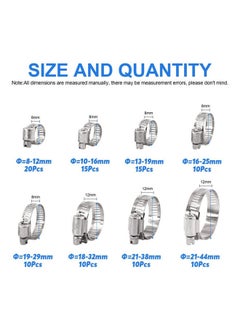 NIBEMINENT 100-Piece Adjustable Diameter Worm Gear Hose Clamp Set  - Image 3