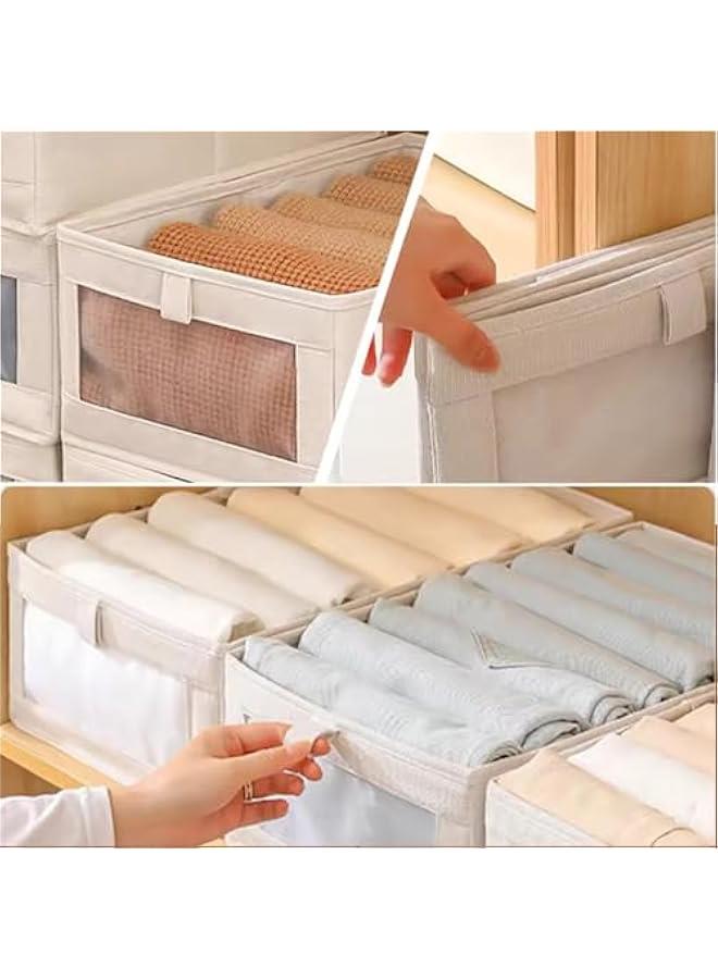 Wardrobe Clothes Organizer, 4 Pack Drawer Organizers and Storage, Foldable Closet Organizer Bins Storage Containers for Organizing Clothing Jeans Toys Book Shelves Closet Wardrobe (4PC) - Image 5