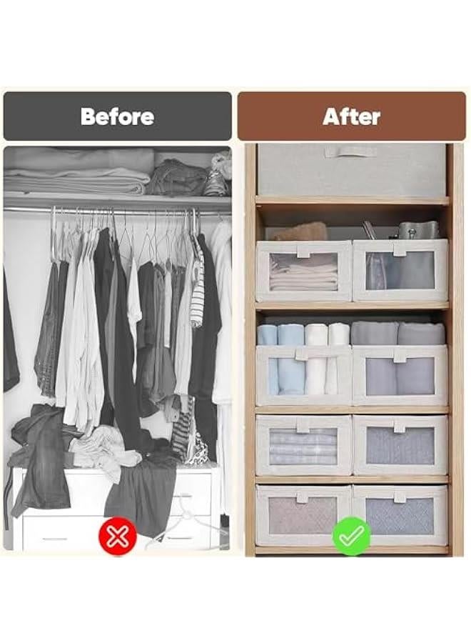 Wardrobe Clothes Organizer, 4 Pack Drawer Organizers and Storage, Foldable Closet Organizer Bins Storage Containers for Organizing Clothing Jeans Toys Book Shelves Closet Wardrobe (4PC) - Image 4