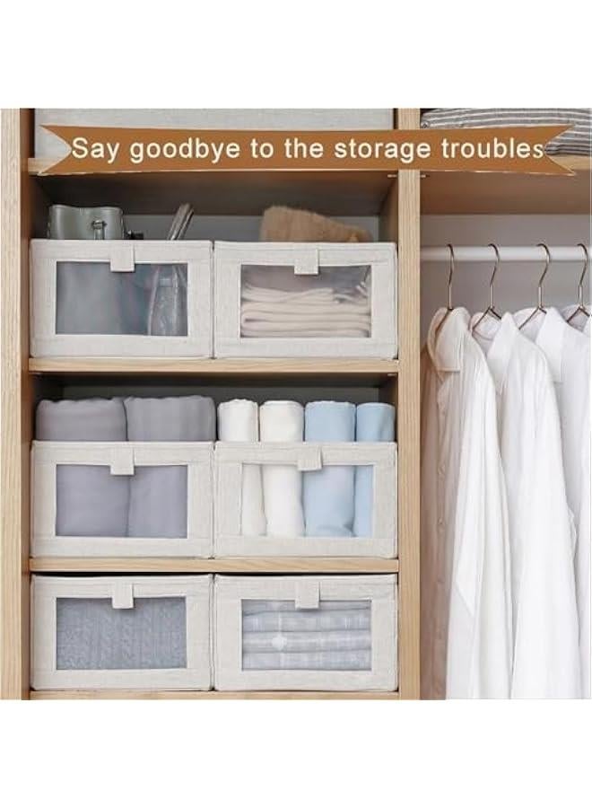 Wardrobe Clothes Organizer, 4 Pack Drawer Organizers and Storage, Foldable Closet Organizer Bins Storage Containers for Organizing Clothing Jeans Toys Book Shelves Closet Wardrobe (4PC) - Image 2