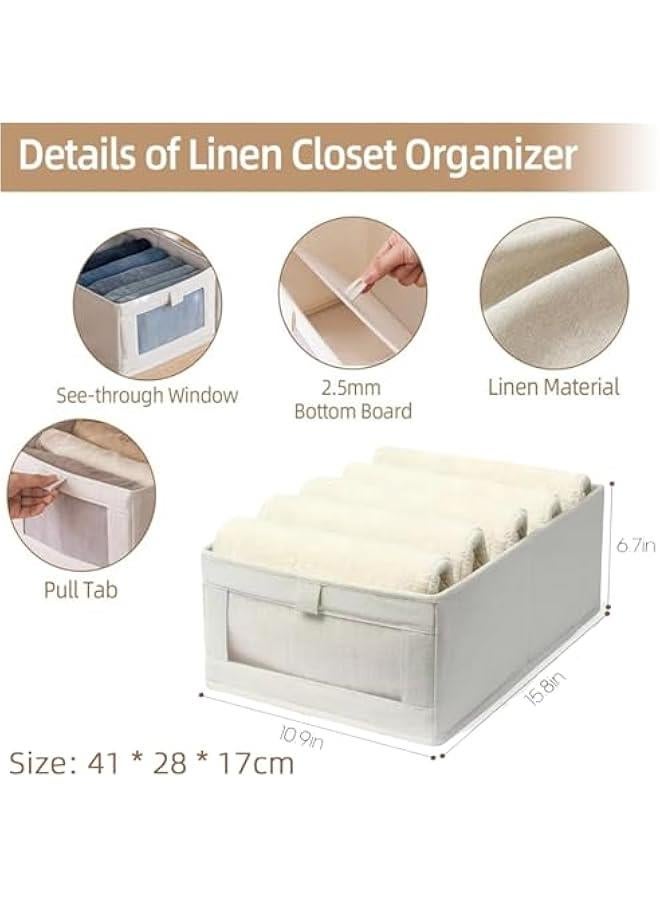 Wardrobe Clothes Organizer, 4 Pack Drawer Organizers and Storage, Foldable Closet Organizer Bins Storage Containers for Organizing Clothing Jeans Toys Book Shelves Closet Wardrobe (4PC) - Image 3