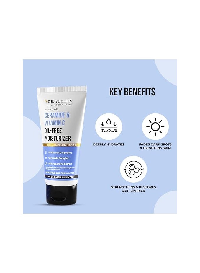 Dr. Sheth's Ceramide And Vitamin C Oil - Free Moisturizer Lightweight Moisturizer 50G  - Image 2