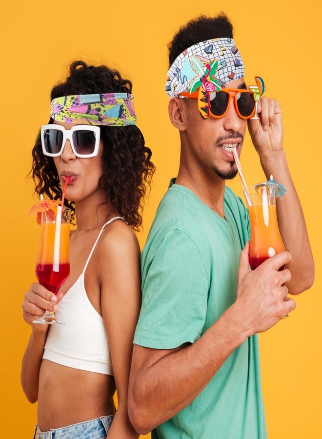 HaiFafafaing 4 Pcs 80s 90s Neon Headbands For Women And Men, Retro Neon Headbands, 80s 90s Vintage Fashion Elastic Hairbands For Running, Cycling, Hiking, Hip Hop Party - Image 5