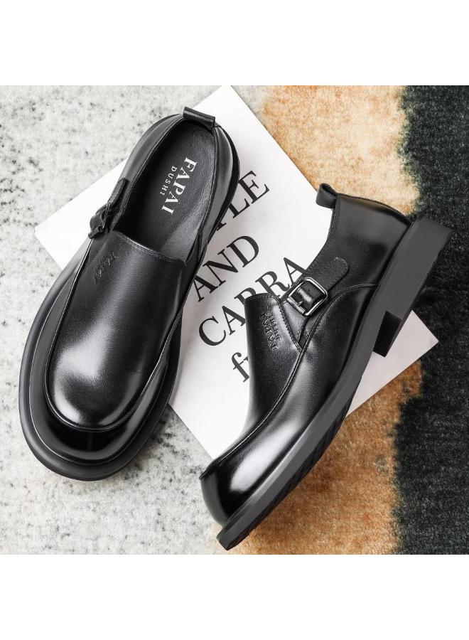 Fapai British Style Big Head Leather Shoes Fashion Versatile Slip-on Business Casual Loafers - Image 5
