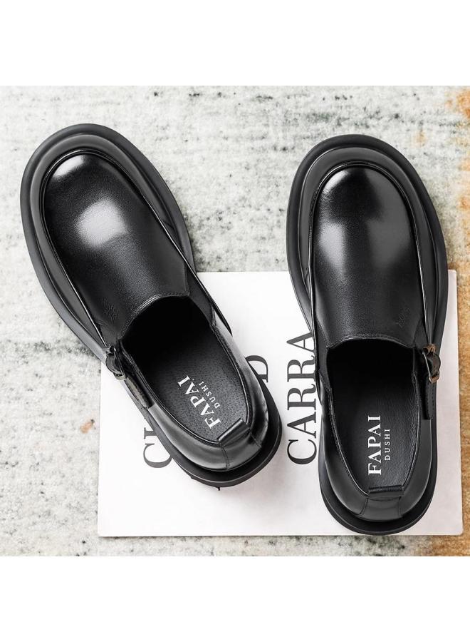 Fapai British Style Big Head Leather Shoes Fashion Versatile Slip-on Business Casual Loafers - Image 2