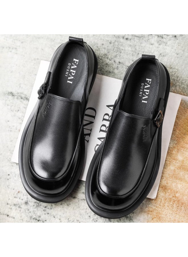 Fapai British Style Big Head Leather Shoes Fashion Versatile Slip-on Business Casual Loafers - Image 4