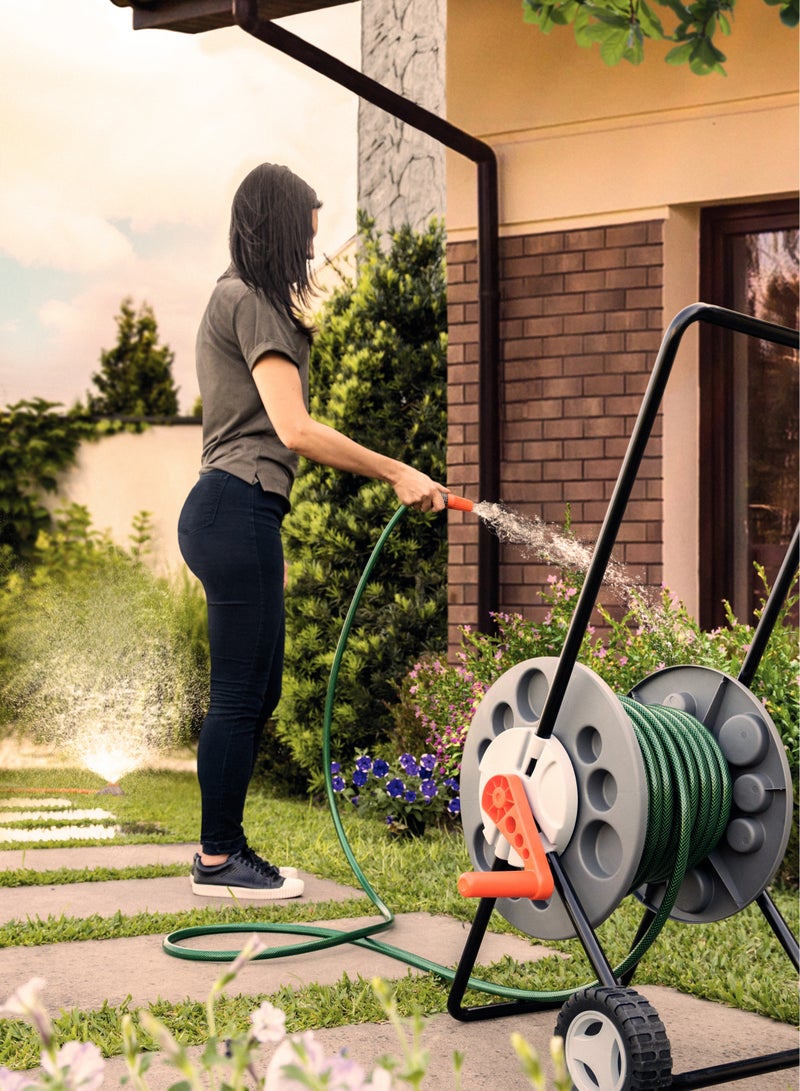 Tramontina 20m Flex Garden Hose in Green with 3-Layers PVC Fiber and Braided Polyester Cord with Thread Connectors and Sprayer 79172200 Made In Brazil - Image 5