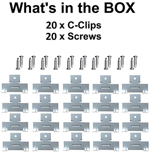 harrrrd 20 Pack (10 Pairs) Retrofit Recessed Downlight Housing C Clips with Self Tapping Screws for Down Light Can Lighting. Works with Torsion Spring to Hook Onto. - Image 2