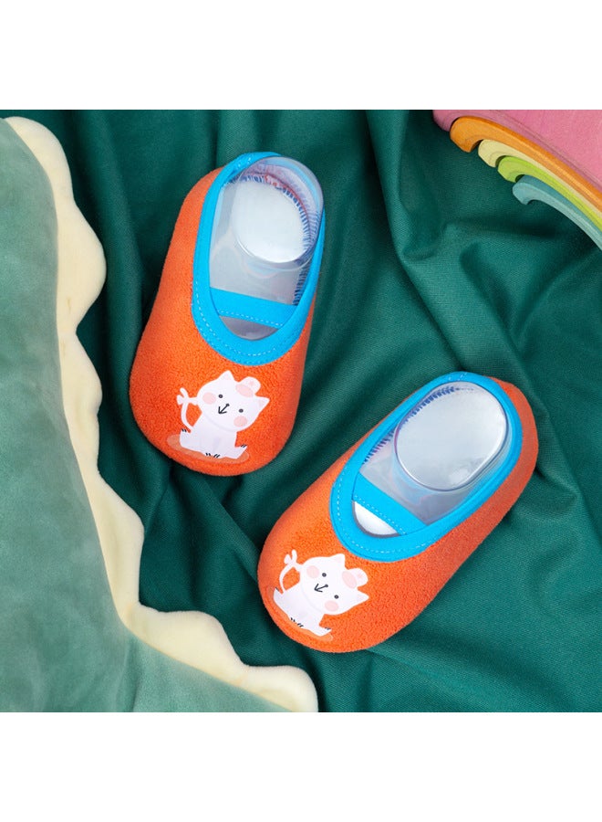 Orilong Warm And Thickeneded Floor Shoes And Socks For Infants And Toddlers, Cartoon Kittens And Bunny Baby Toddler Socks, Non-slip For Children