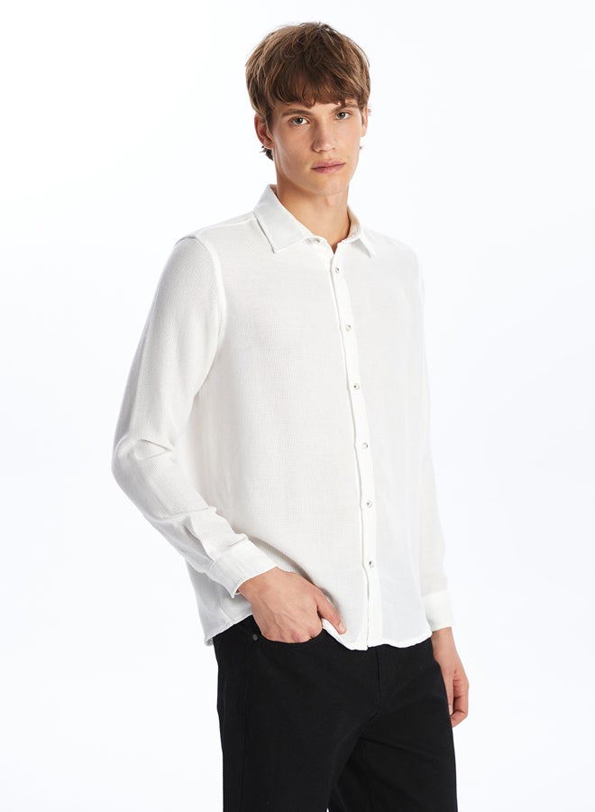LC WAIKIKI Regular Fit Long Sleeve Poplin Men's Shirt - Image 1