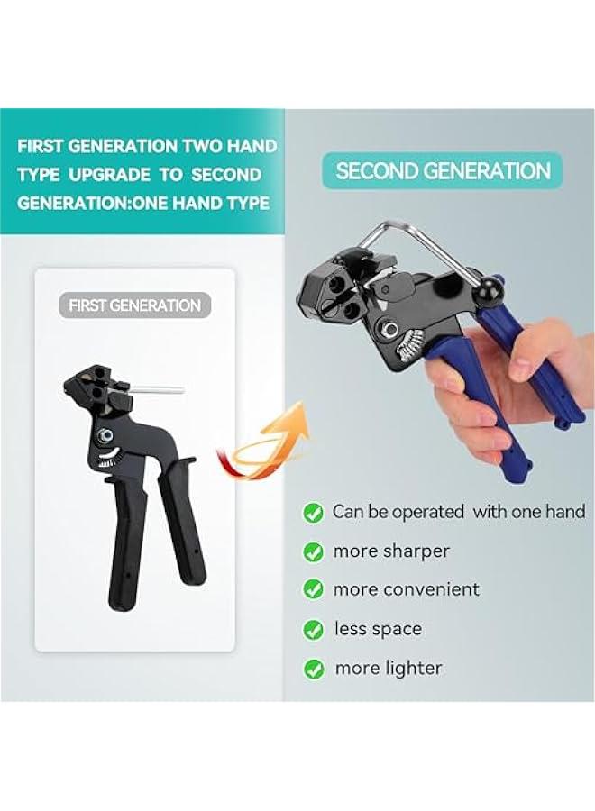 Arabest Metal Zip Ties Cutter Stainless Steel Cable Tie Gun One hand type for Self-Locking Stainless Steel Cable Ties Heavy Duty Tensioning Cutting Tool with Free Zip Tie Release Tool - Image 2