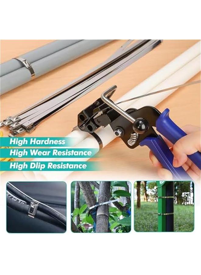 Arabest Metal Zip Ties Cutter Stainless Steel Cable Tie Gun One hand type for Self-Locking Stainless Steel Cable Ties Heavy Duty Tensioning Cutting Tool with Free Zip Tie Release Tool - Image 3