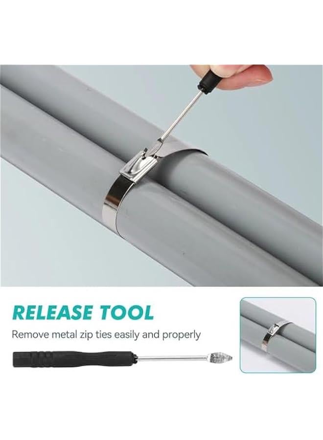 Arabest Metal Zip Ties Cutter Stainless Steel Cable Tie Gun One hand type for Self-Locking Stainless Steel Cable Ties Heavy Duty Tensioning Cutting Tool with Free Zip Tie Release Tool - Image 4