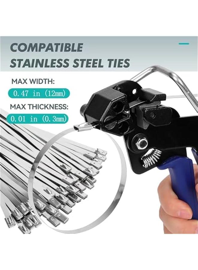 Arabest Metal Zip Ties Cutter Stainless Steel Cable Tie Gun One hand type for Self-Locking Stainless Steel Cable Ties Heavy Duty Tensioning Cutting Tool with Free Zip Tie Release Tool - Image 5