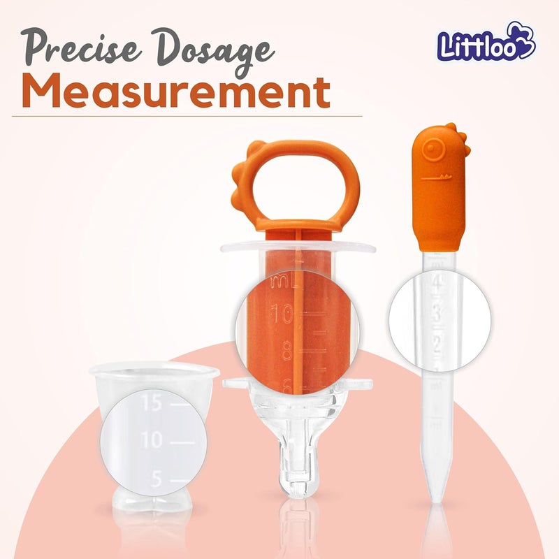 LITTLOO 3in1 Feeding Set | Dropper, Syringe Medicine Dispenser with a Measuring Cup, and Cleaning Brush for Babies - Image 5