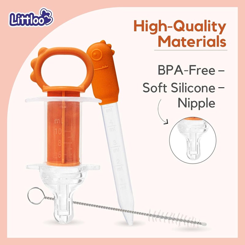 LITTLOO 3in1 Feeding Set | Dropper, Syringe Medicine Dispenser with a Measuring Cup, and Cleaning Brush for Babies - Image 3