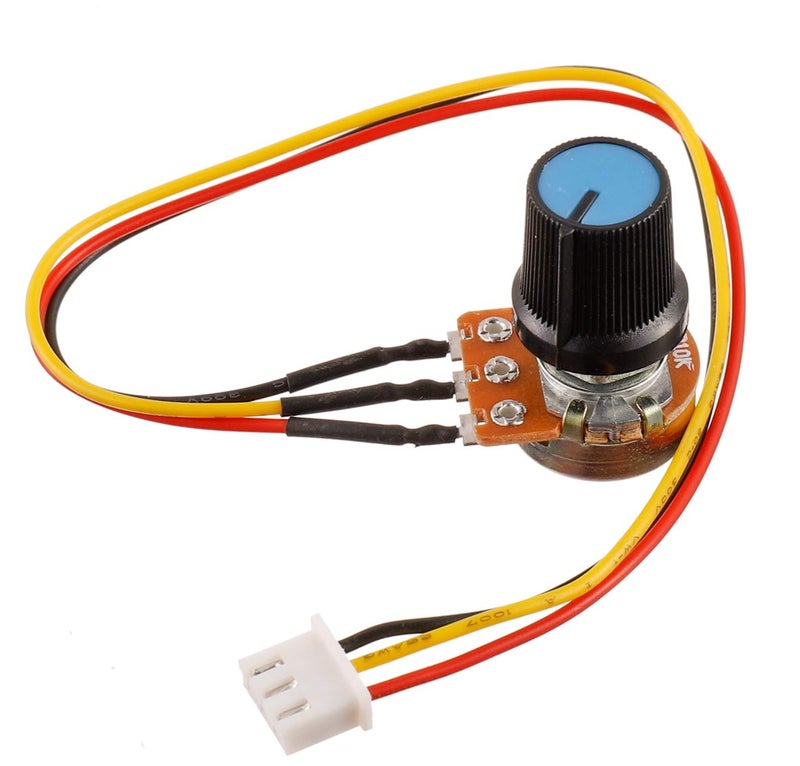 BOJACK B10K Knurled Shaft 3 Terminals Linear Taper Rotary Potentiometer WH148 10 K Ohm Single Turn Carbon Film Variable Resistor with XH2.54-3 Pin Connector Wire Cableï¼ˆPack of 2ï¼‰ - Image 1