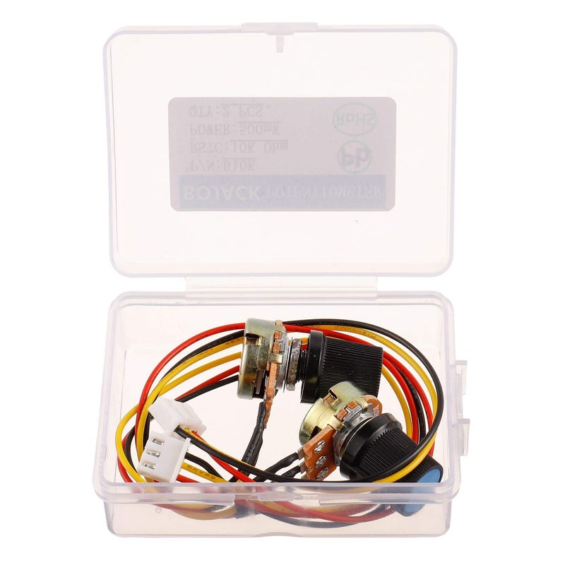 BOJACK B10K Knurled Shaft 3 Terminals Linear Taper Rotary Potentiometer WH148 10 K Ohm Single Turn Carbon Film Variable Resistor with XH2.54-3 Pin Connector Wire Cableï¼ˆPack of 2ï¼‰ - Image 3